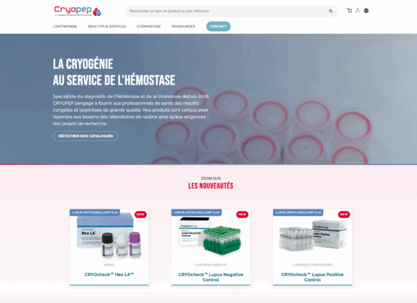 Nouveau site internet Cryopep
