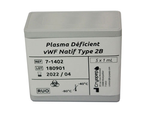 Plasma Humain Déficient en VWF Natif (VWD Type 2B)